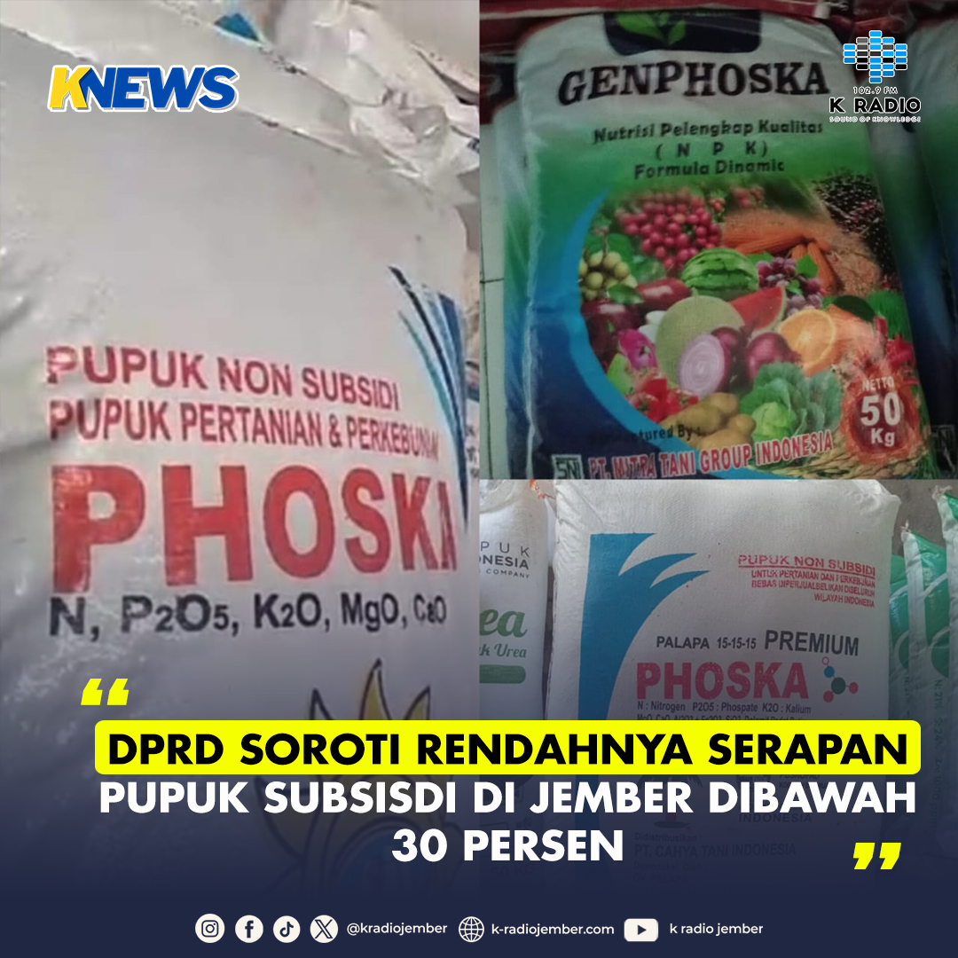 DPRD SOROTI RENDAHNYA SERAPAN PUPUK SUBSISDI DI JEMBER DIBAWAH 30 PERSEN