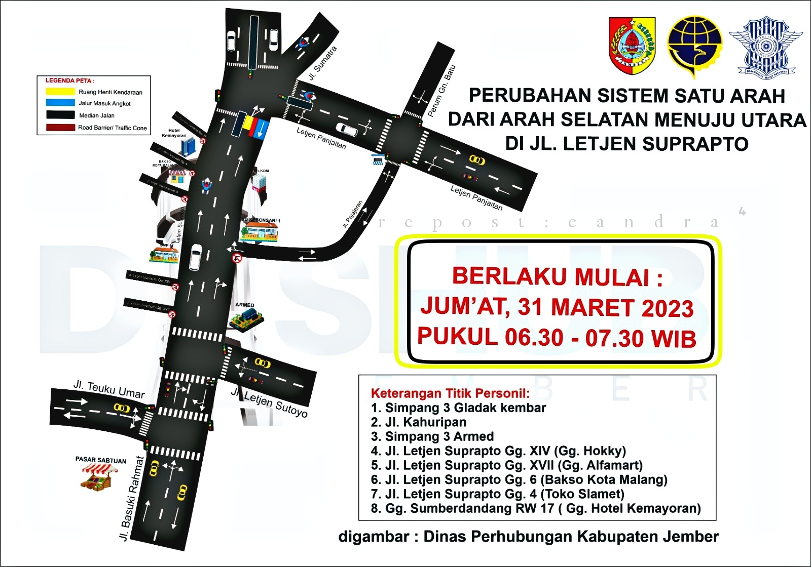 dishub-lakukan-rekayasa-arus-lalin-satu-arah-di-jl-letjen-suprapto-mulai-jumat-pekan-ini