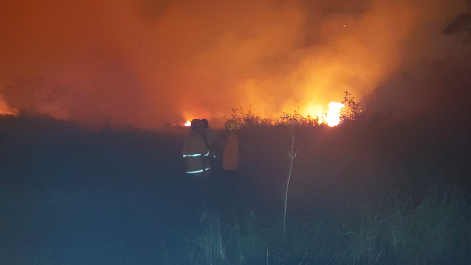 KEBAKARAN LAHAN BANDARA NOTOHADINEGORO BANTU BERSIHKAN LANDASAN PACU