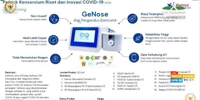 ALAT PENDETEKSI COVID-19, GENOSE AKAN DIPRODUKSI MASSAL